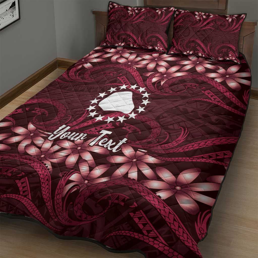 Personalised Cook Islands Mangaia Quilt Bed Set Tiare Maori Polynesian Waves Tattoo