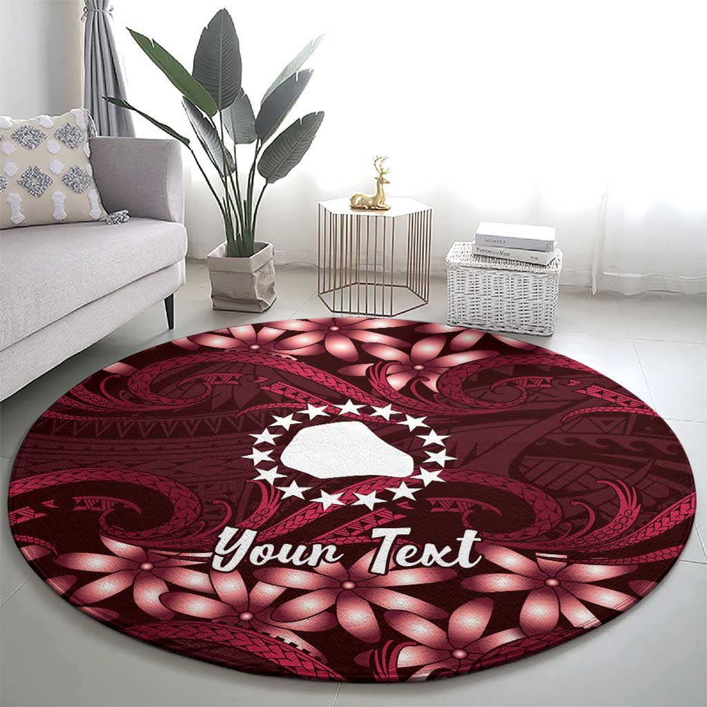 Personalised Cook Islands Mangaia Round Carpet Tiare Maori Polynesian Waves Tattoo LT14 - Polynesian Pride