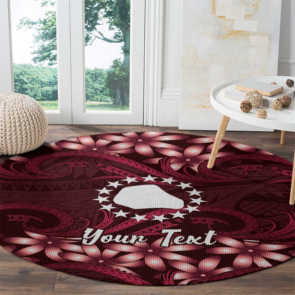 Personalised Cook Islands Mangaia Round Carpet Tiare Maori Polynesian Waves Tattoo LT14 - Polynesian Pride