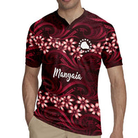 Personalised Cook Islands Mangaia Rugby Jersey Tiare Maori Polynesian Waves Tattoo