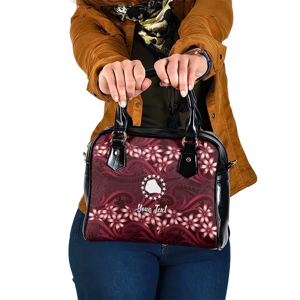 Personalised Cook Islands Mangaia Shoulder Handbag Tiare Maori Polynesian Waves Tattoo LT14 One Size Burgundy - Polynesian Pride