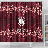 Personalised Cook Islands Mangaia Shower Curtain Tiare Maori Polynesian Waves Tattoo