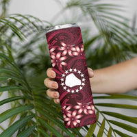 Personalised Cook Islands Mangaia Skinny Tumbler Tiare Maori Polynesian Waves Tattoo LT14 - Polynesian Pride
