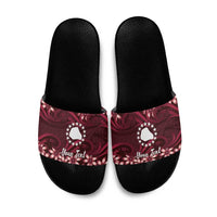 Personalised Cook Islands Mangaia Slide Sandals Tiare Maori Polynesian Waves Tattoo
