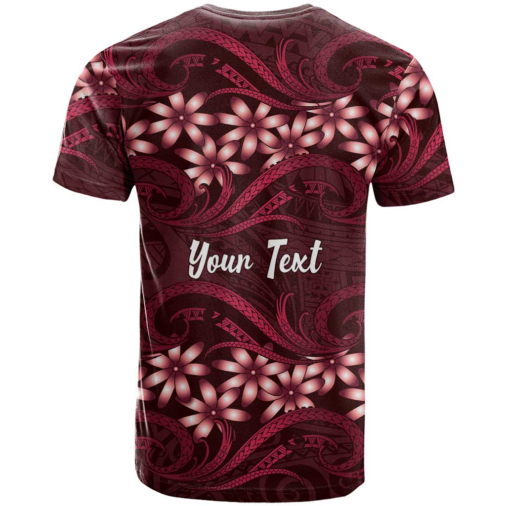 Personalised Cook Islands Mangaia T Shirt Tiare Maori Polynesian Waves Tattoo