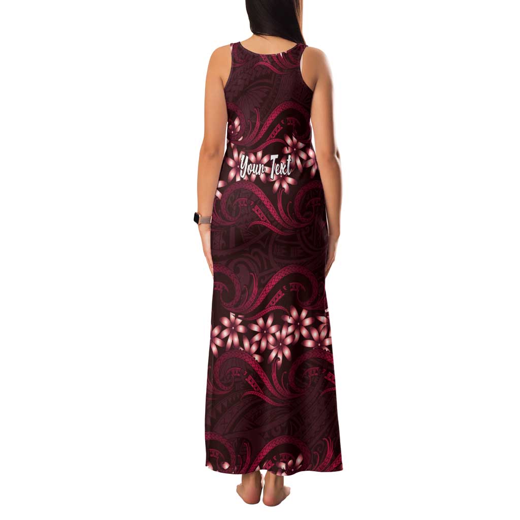 Personalised Cook Islands Mangaia Tank Maxi Dress Tiare Maori Polynesian Waves Tattoo LT14 - Polynesian Pride