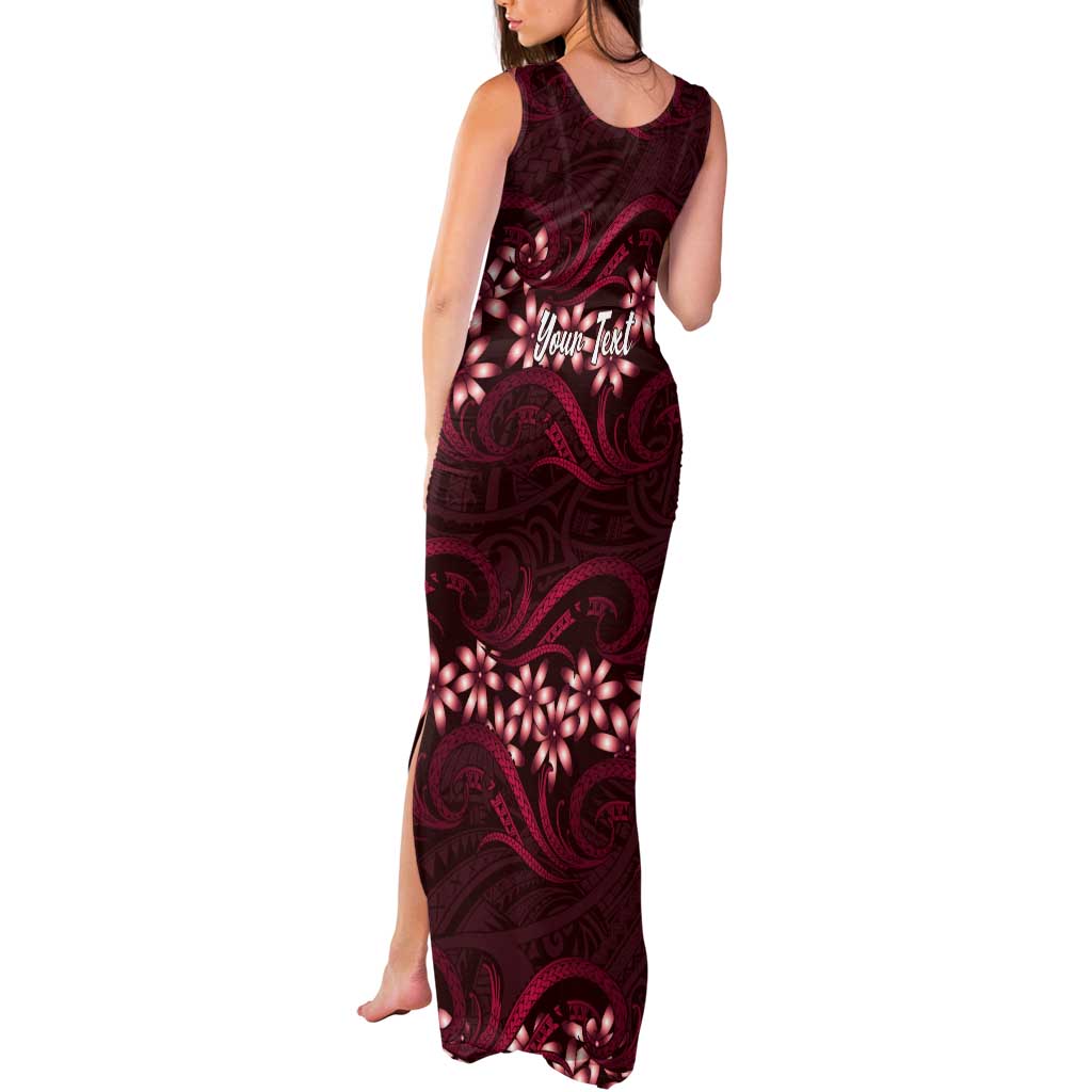 Personalised Cook Islands Mangaia Tank Maxi Dress Tiare Maori Polynesian Waves Tattoo LT14 - Polynesian Pride