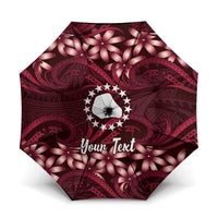 Personalised Cook Islands Mangaia Umbrella Tiare Maori Polynesian Waves Tattoo LT14 One Size Folded 11.42 inch Opened Diameter 37.4 inch Burgundy - Polynesian Pride