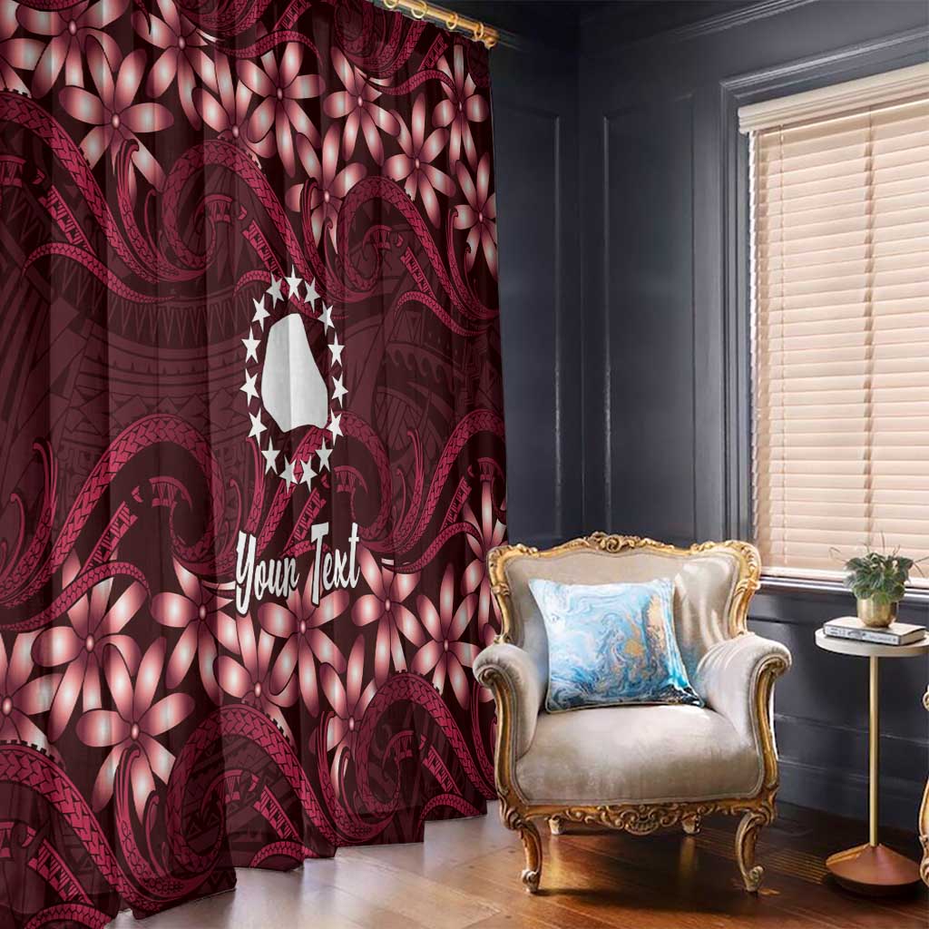 Personalised Cook Islands Mangaia Window Curtain Tiare Maori Polynesian Waves Tattoo LT14 - Polynesian Pride