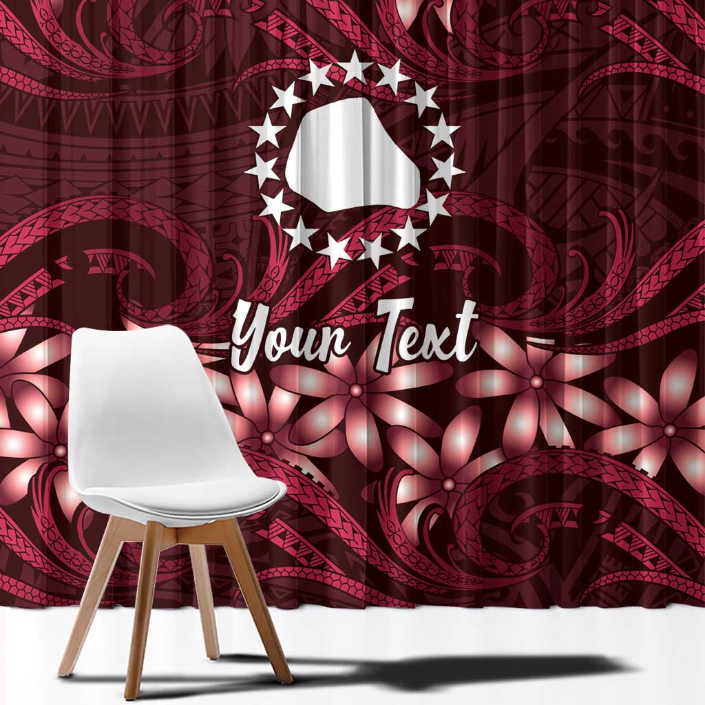 Personalised Cook Islands Mangaia Window Curtain Tiare Maori Polynesian Waves Tattoo LT14 - Polynesian Pride