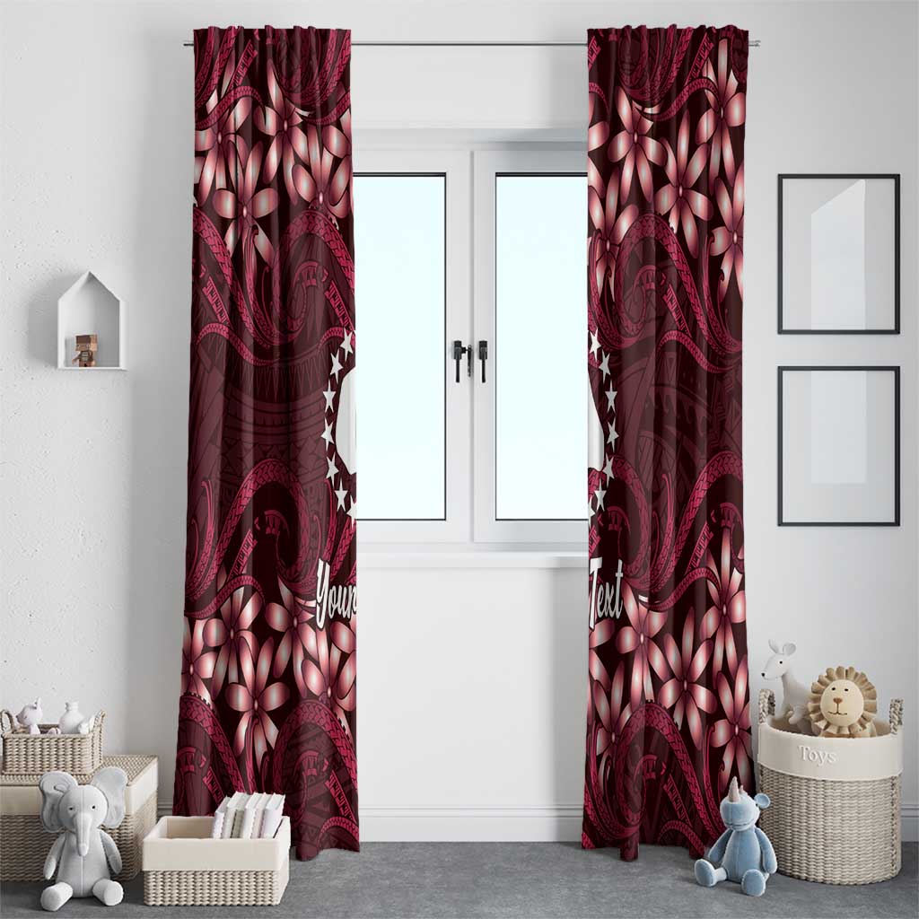 Personalised Cook Islands Mangaia Window Curtain Tiare Maori Polynesian Waves Tattoo LT14 - Polynesian Pride