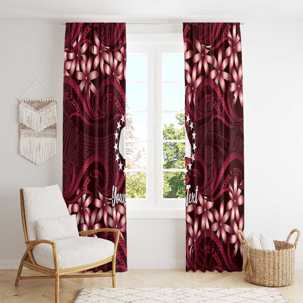Personalised Cook Islands Mangaia Window Curtain Tiare Maori Polynesian Waves Tattoo LT14 - Polynesian Pride