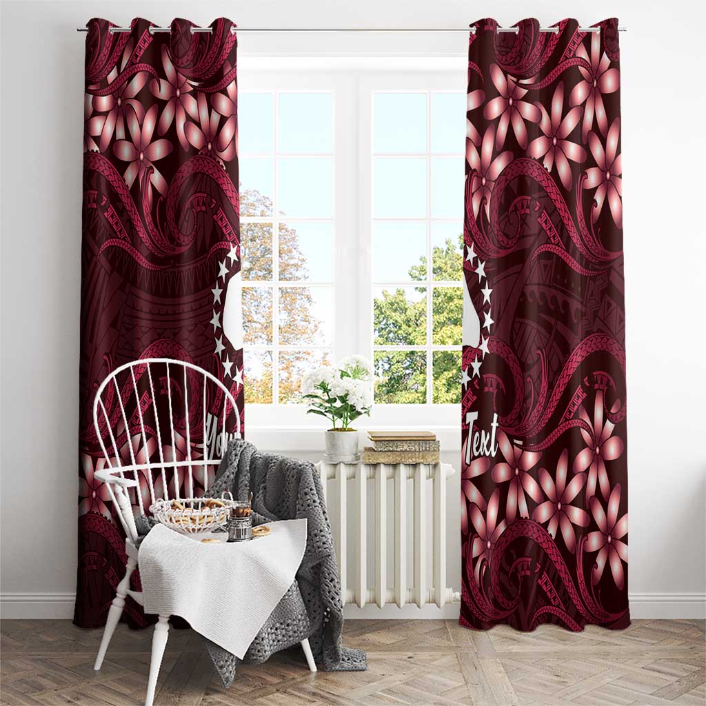 Personalised Cook Islands Mangaia Window Curtain Tiare Maori Polynesian Waves Tattoo LT14 - Polynesian Pride