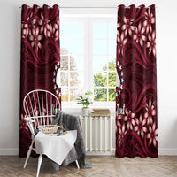 Personalised Cook Islands Mangaia Window Curtain Tiare Maori Polynesian Waves Tattoo LT14 - Polynesian Pride