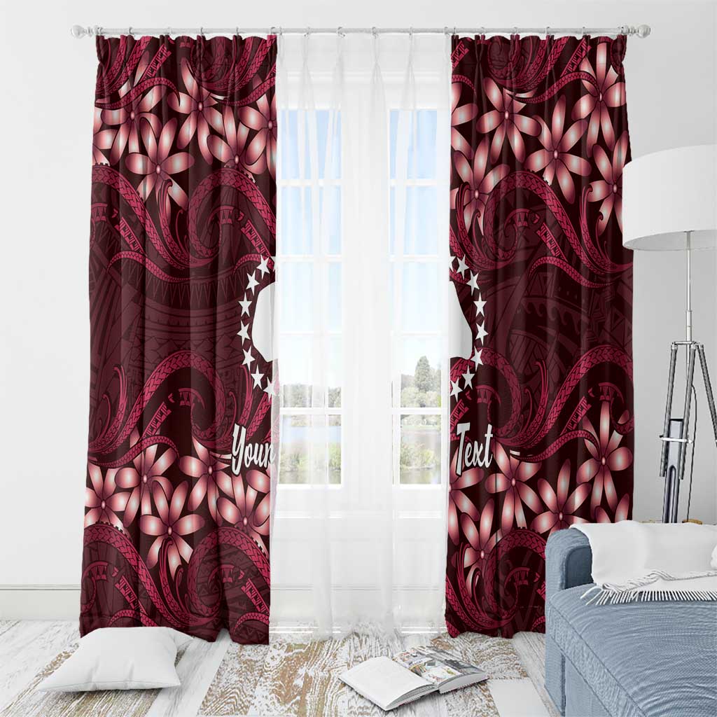 Personalised Cook Islands Mangaia Window Curtain Tiare Maori Polynesian Waves Tattoo LT14 - Polynesian Pride