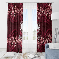 Personalised Cook Islands Mangaia Window Curtain Tiare Maori Polynesian Waves Tattoo LT14 - Polynesian Pride