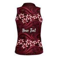 Personalised Cook Islands Mangaia Women Sleeveless Polo Shirt Tiare Maori Polynesian Waves Tattoo