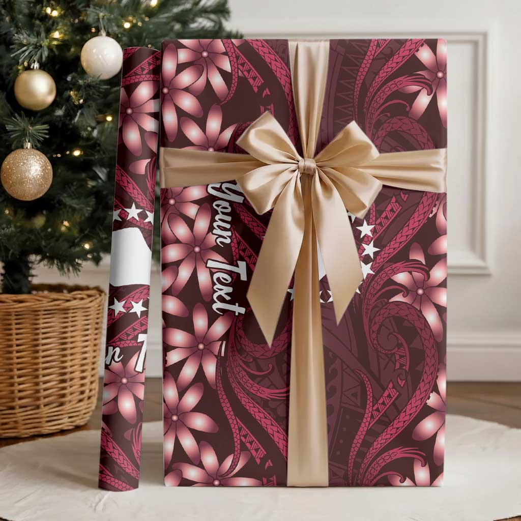 Personalised Cook Islands Mangaia Wrapping Paper Tiare Maori Polynesian Waves Tattoo