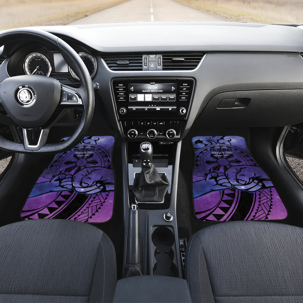 Philippines Father's Day Car Mats Polynesian Tattoo Galaxy Vibes