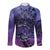 Philippines Father's Day Long Sleeve Button Shirt Polynesian Tattoo Galaxy Vibes