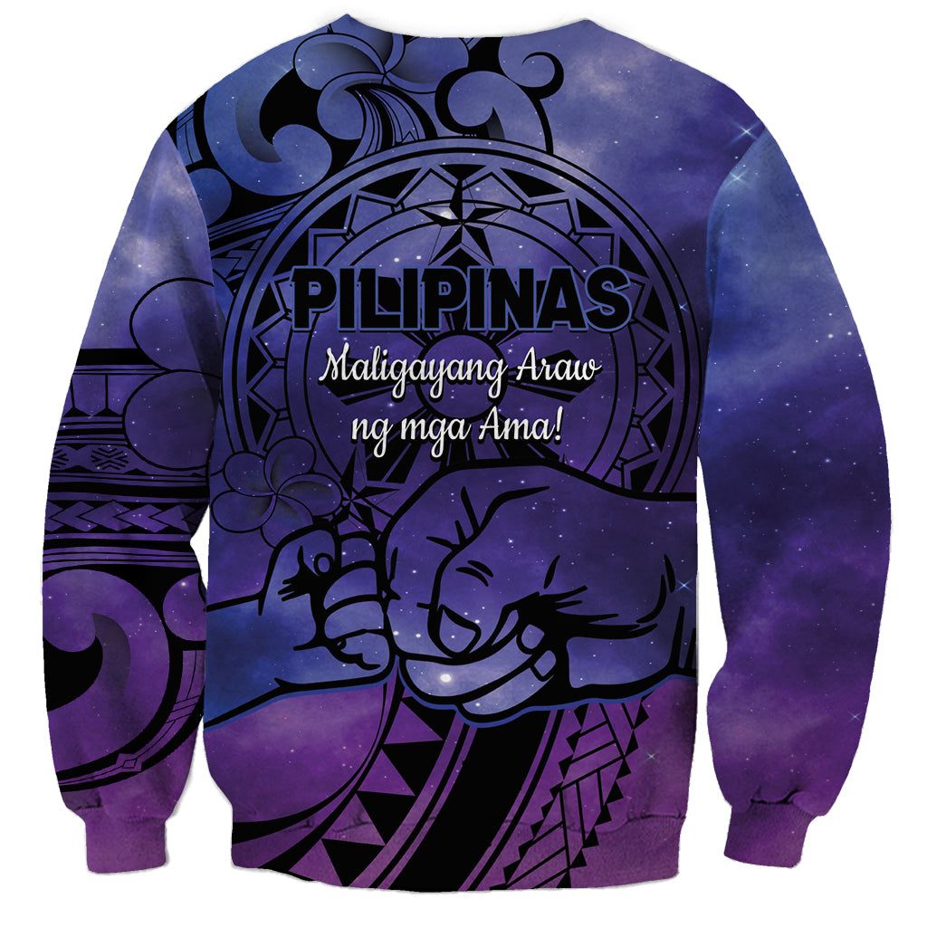 Philippines Father's Day Sweatshirt Polynesian Tattoo Galaxy Vibes