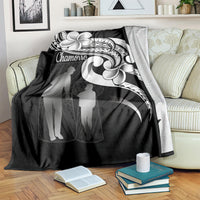 Guam Father's Day Blanket Chamorro Latte Stone Polynesian Pattern LT14 Black - Polynesian Pride