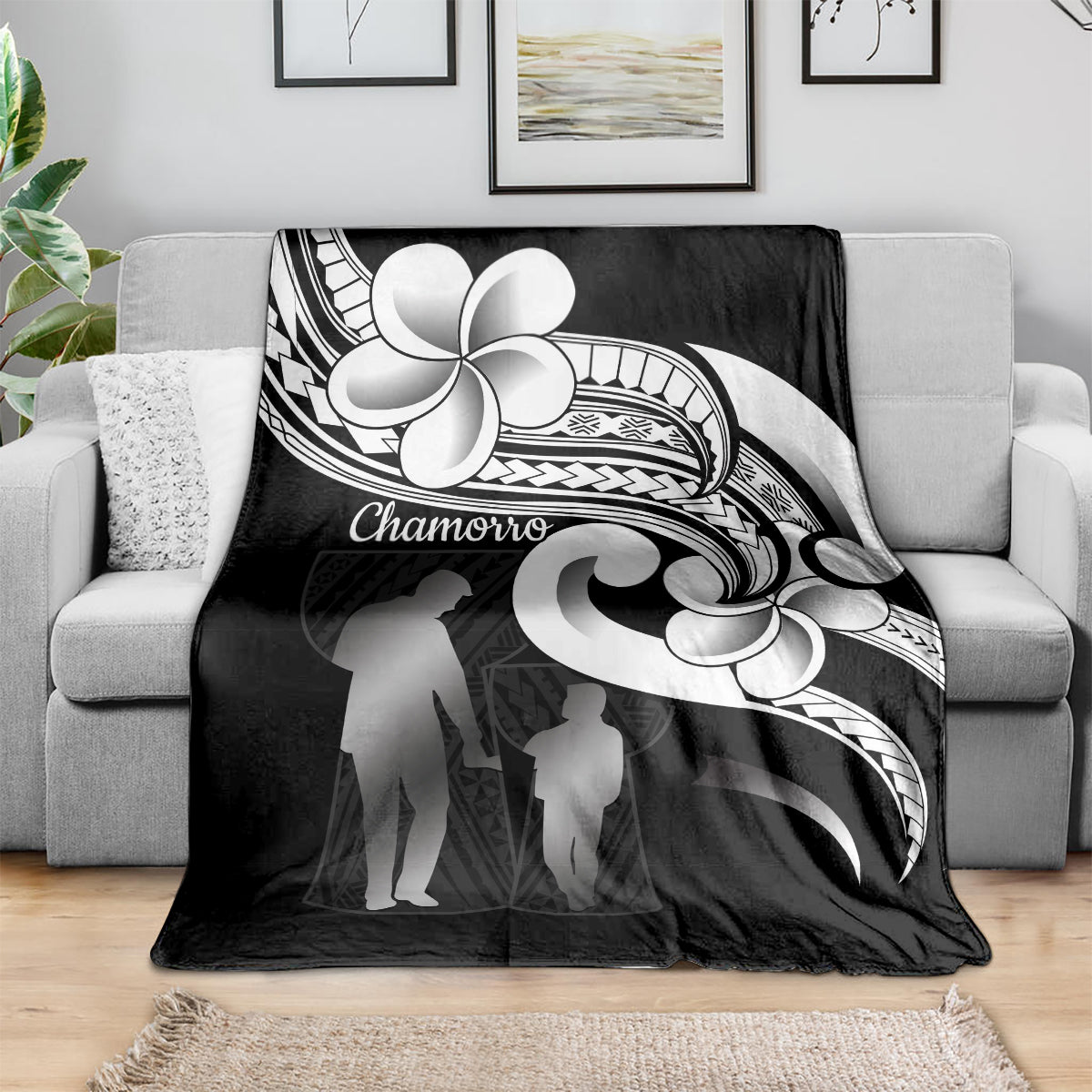 Guam Father's Day Blanket Chamorro Latte Stone Polynesian Pattern LT14 - Polynesian Pride