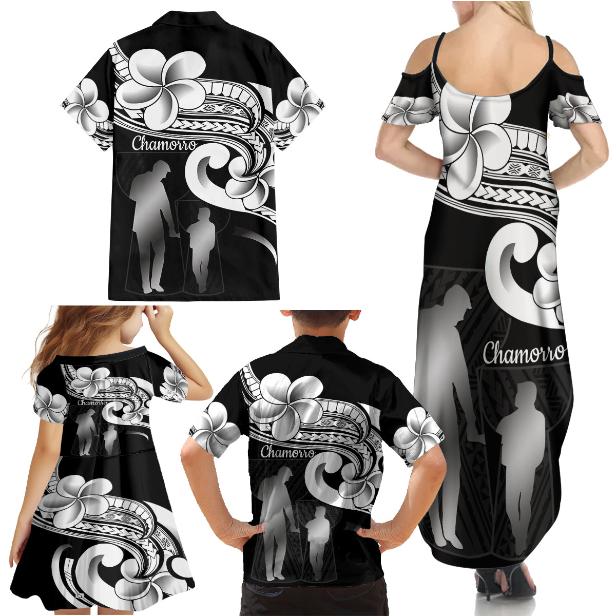 Guam Father's Day Family Matching Summer Maxi Dress and Hawaiian Shirt Chamorro Latte Stone Polynesian Pattern LT14 - Polynesian Pride