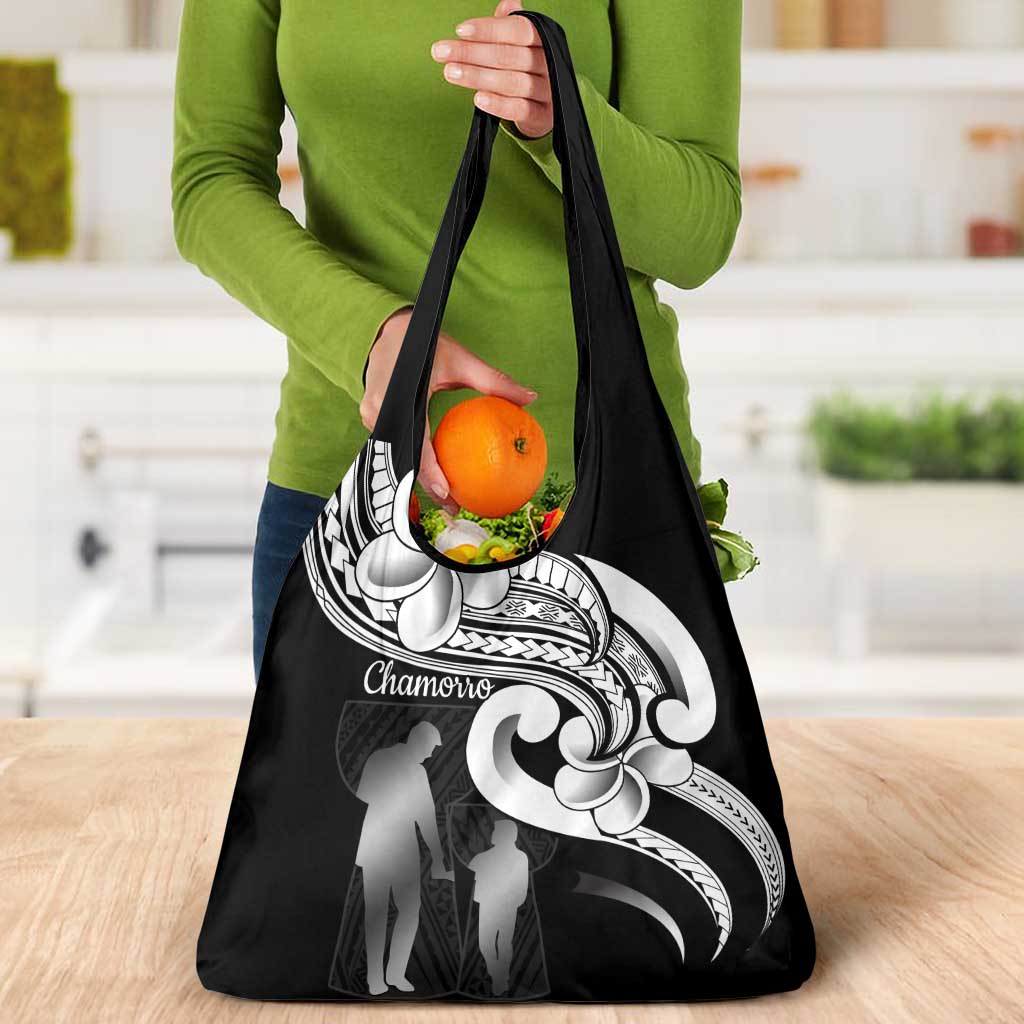 Guam Father's Day Grocery Bag Chamorro Latte Stone Polynesian Pattern