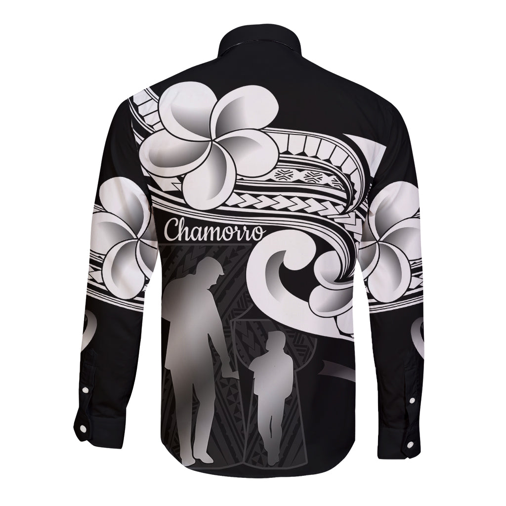 Guam Father's Day Long Sleeve Button Shirt Chamorro Latte Stone Polynesian Pattern