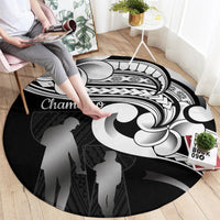 Guam Father's Day Round Carpet Chamorro Latte Stone Polynesian Pattern