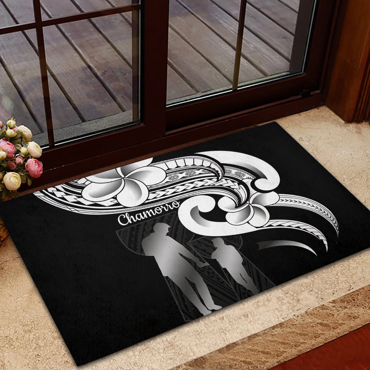 Guam Father's Day Rubber Doormat Chamorro Latte Stone Polynesian Pattern LT14 - Polynesian Pride