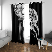 Guam Father's Day Window Curtain Chamorro Latte Stone Polynesian Pattern