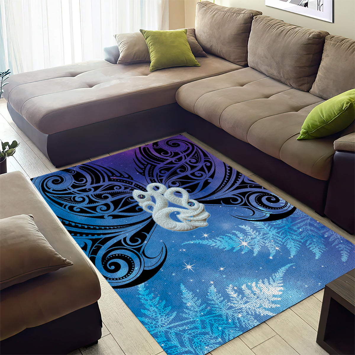 New Zealand Matariki Area Rug Aotearoa Maori New Year Manaia Galaxy Vibes LT14 - Polynesian Pride