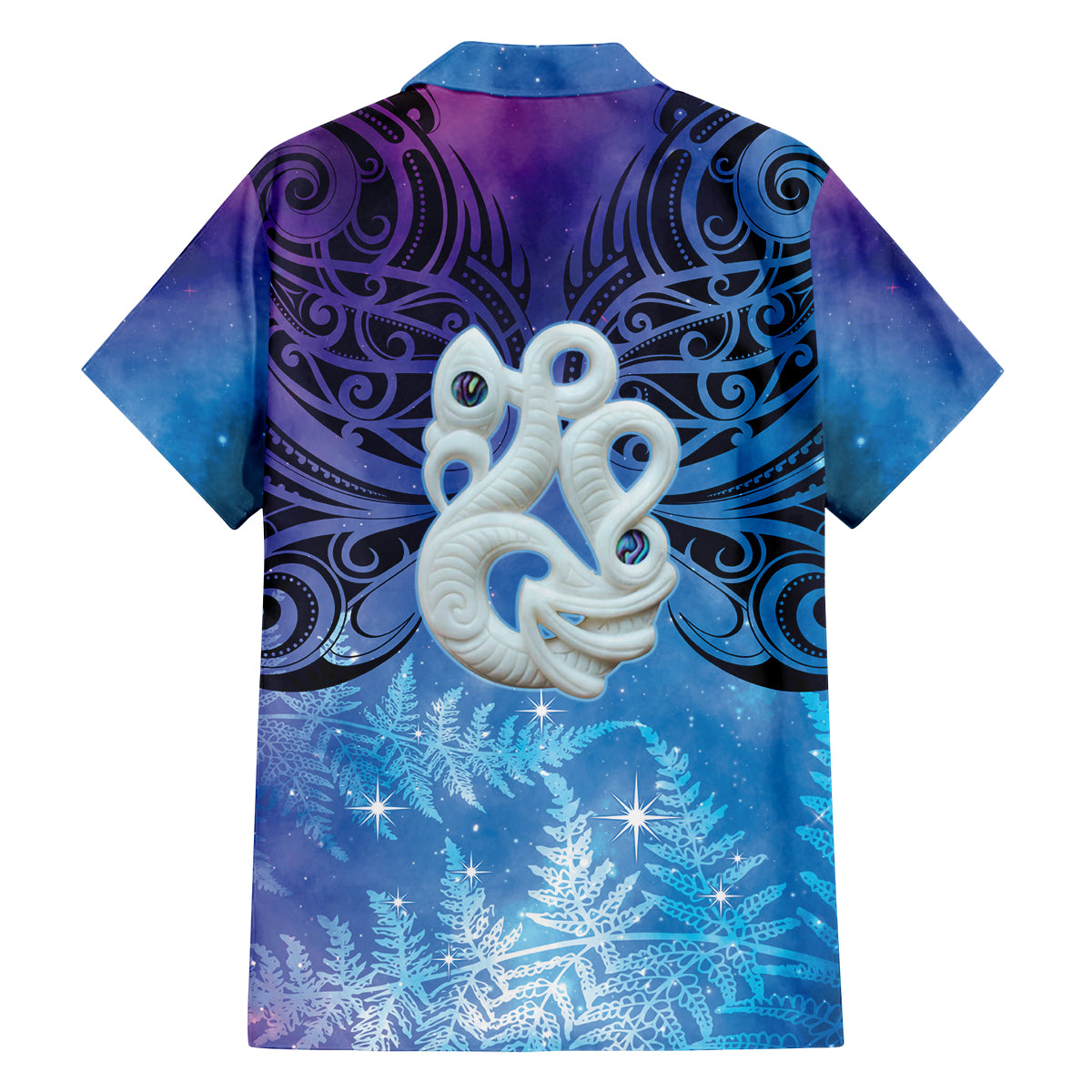 New Zealand Matariki Family Matching Off Shoulder Short Dress and Hawaiian Shirt Aotearoa Maori New Year Manaia Galaxy Vibes LT14 - Polynesian Pride