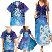 New Zealand Matariki Family Matching Summer Maxi Dress and Hawaiian Shirt Aotearoa Maori New Year Manaia Galaxy Vibes LT14 - Polynesian Pride