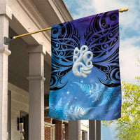 New Zealand Matariki Garden Flag Aotearoa Maori New Year Manaia Galaxy Vibes LT14 House Flag Blue - Polynesian Pride