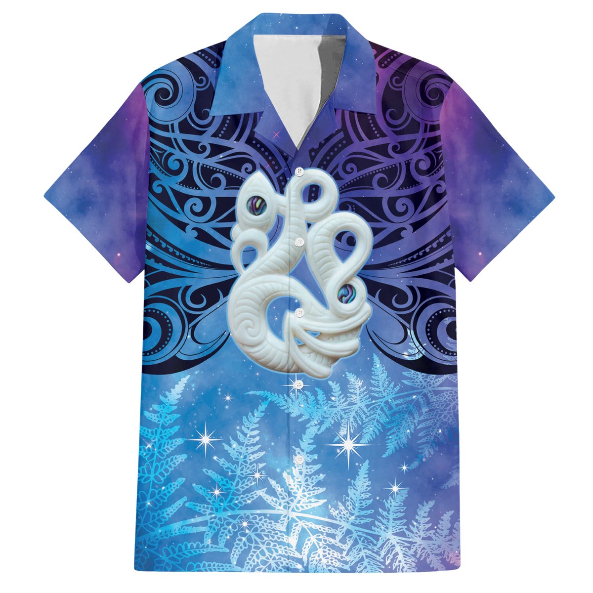 New Zealand Matariki Hawaiian Shirt Aotearoa Maori New Year Manaia Galaxy Vibes LT14 Blue - Polynesian Pride