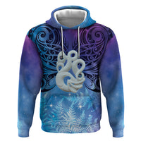 New Zealand Matariki Hoodie Aotearoa Maori New Year Manaia Galaxy Vibes LT14 Pullover Hoodie Blue - Polynesian Pride