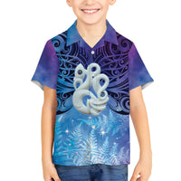 New Zealand Matariki Kid Hawaiian Shirt Aotearoa Maori New Year Manaia Galaxy Vibes LT14 Kid Blue - Polynesian Pride