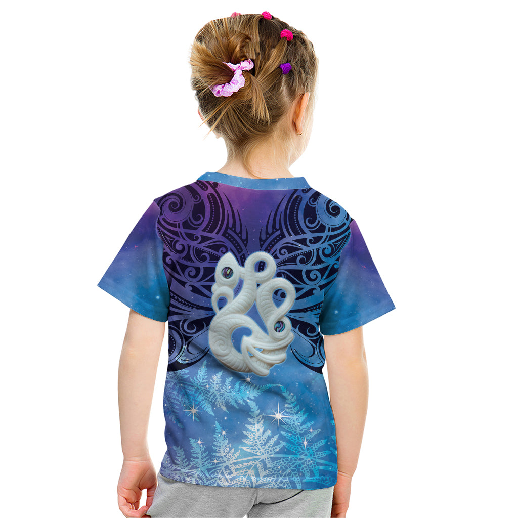 New Zealand Matariki Kid T Shirt Aotearoa Maori New Year Manaia Galaxy Vibes LT14 - Polynesian Pride