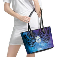 New Zealand Matariki Leather Tote Bag Aotearoa Maori New Year Manaia Galaxy Vibes LT14 - Polynesian Pride
