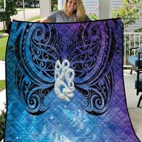 New Zealand Matariki Quilt Aotearoa Maori New Year Manaia Galaxy Vibes LT14 Blue - Polynesian Pride