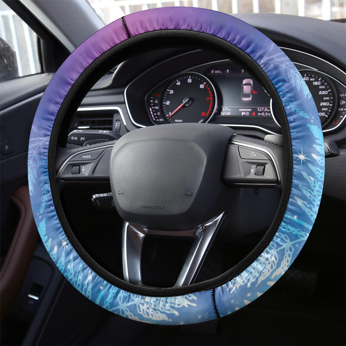 New Zealand Matariki Steering Wheel Cover Aotearoa Maori New Year Manaia Galaxy Vibes LT14 - Polynesian Pride