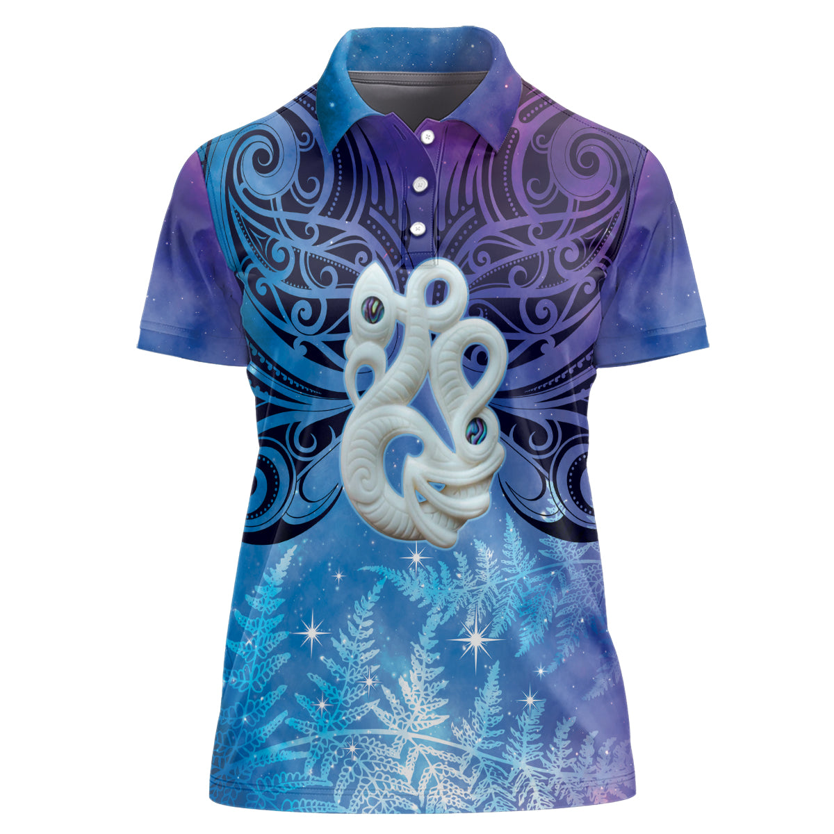 New Zealand Matariki Women Polo Shirt Aotearoa Maori New Year Manaia Galaxy Vibes