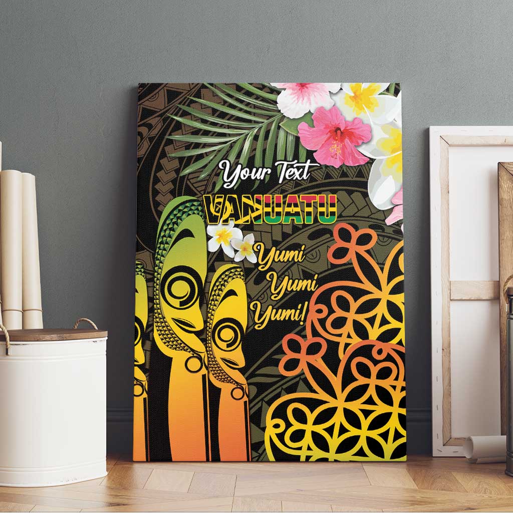 Personalised Vanuatu Independence Day Canvas Wall Art Carving Drum Sand Drawing Turtle