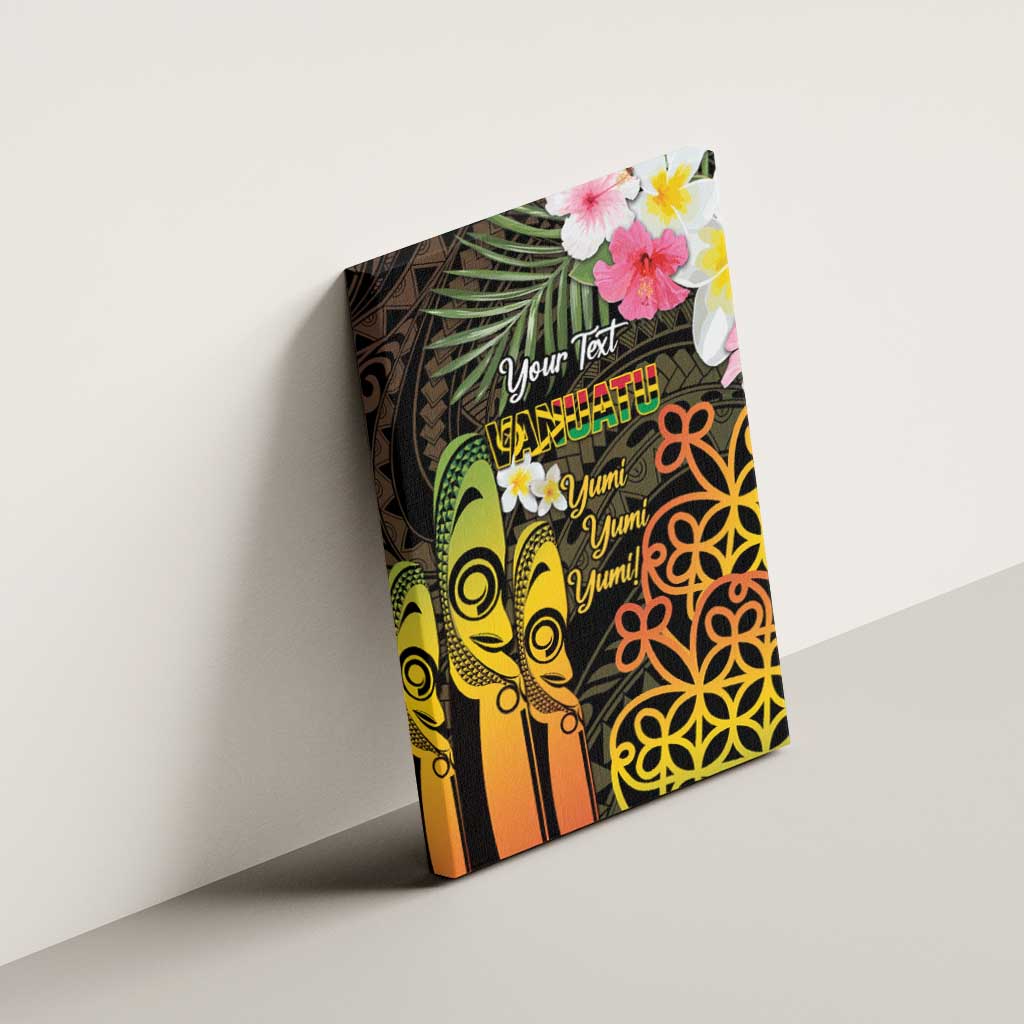 Personalised Vanuatu Independence Day Canvas Wall Art Carving Drum Sand Drawing Turtle