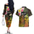 Personalised Vanuatu Independence Day Couples Matching Off The Shoulder Long Sleeve Dress and Hawaiian Shirt Carving Drum Sand Drawing Turtle