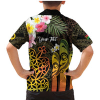 Personalised Vanuatu Independence Day Family Matching Mermaid Dress and Hawaiian Shirt Carving Drum Sand Drawing Turtle