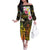 Personalised Vanuatu Independence Day Family Matching Off The Shoulder Long Sleeve Dress and Hawaiian Shirt Carving Drum Sand Drawing Turtle
